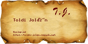 Toldi Jolán névjegykártya